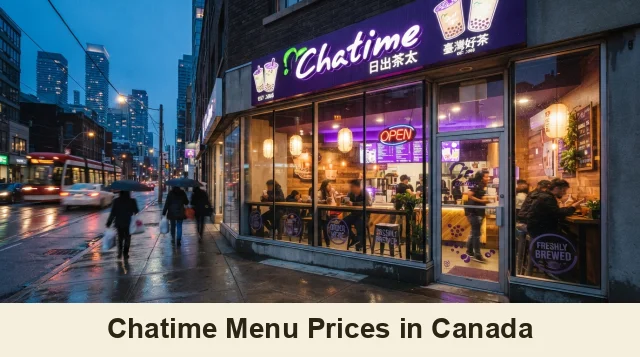 Chatime Menu Prices in Canada
