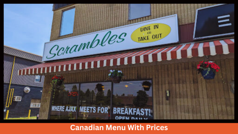 Scrambles Menu With Prices in Canada