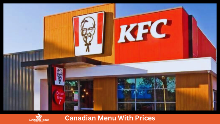 KFC Menu With Prices In Canada