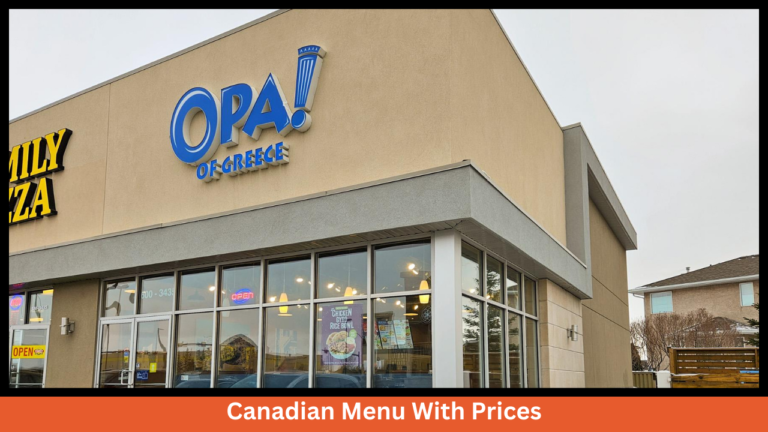 OPA! Of Greece Menu With Prices In Canada