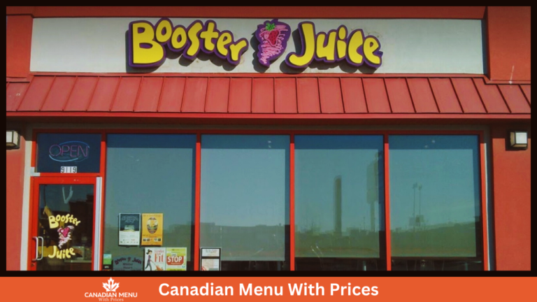 Booster Juice Menu With Prices in Canada