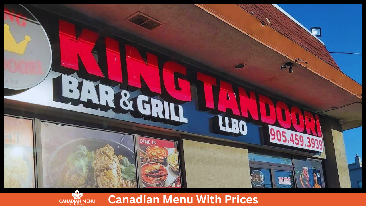 King Tandoori Menu With Prices in Canada