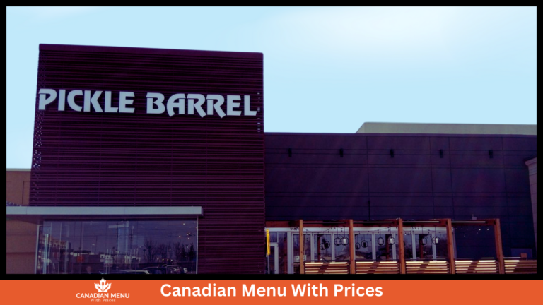 Pickle Barrel Menu With Prices In Canada